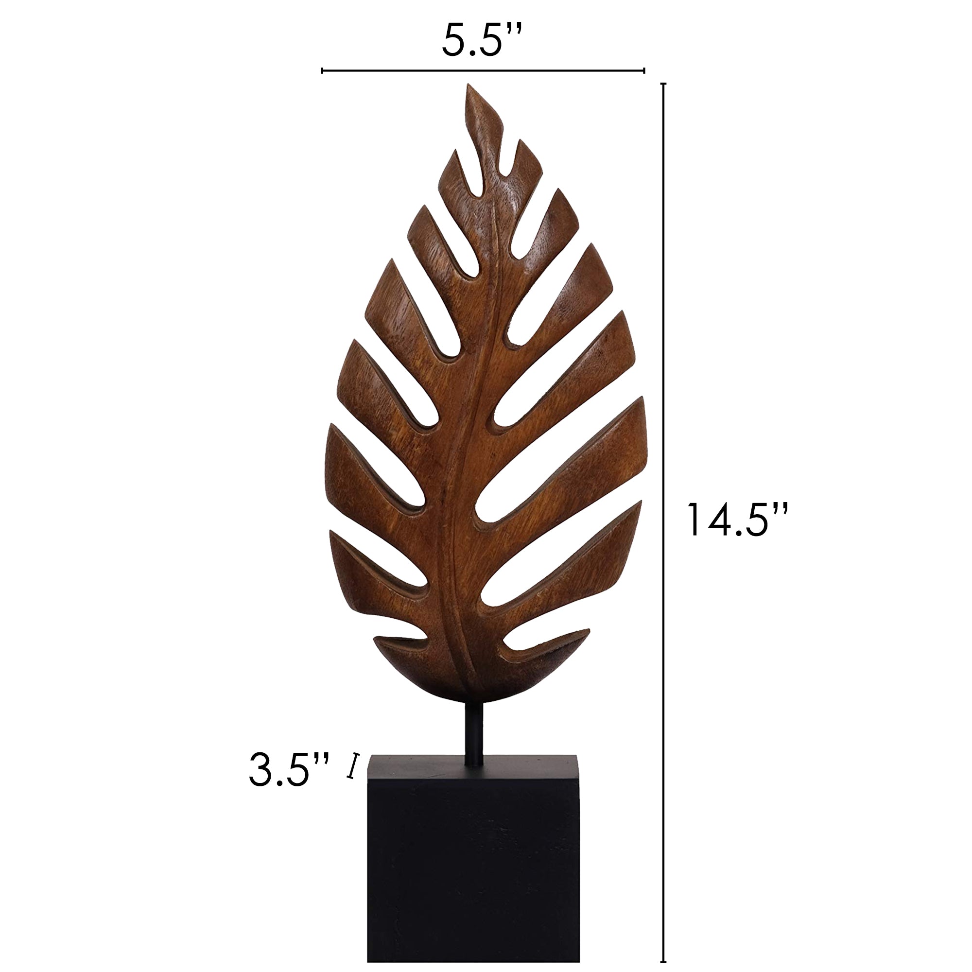 Madilyn Leaf – Hand-Carved Wooden Sculpture, Artistic Home Décor