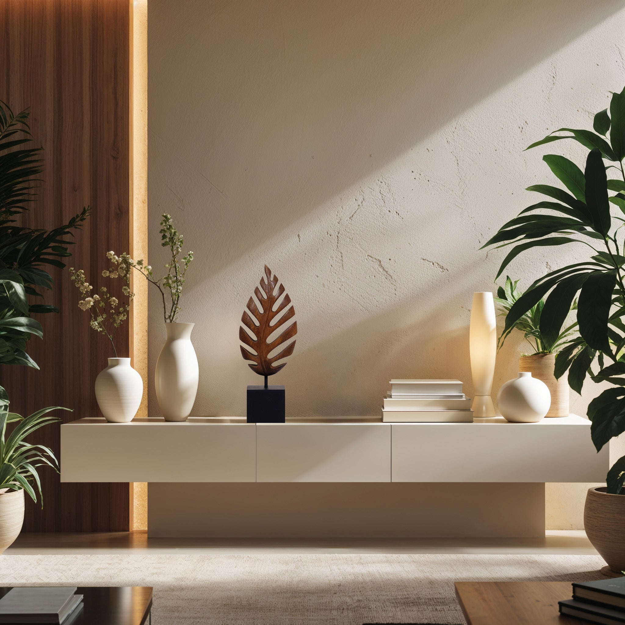 Madilyn Leaf – Hand-Carved Wooden Sculpture, Artistic Home Décor