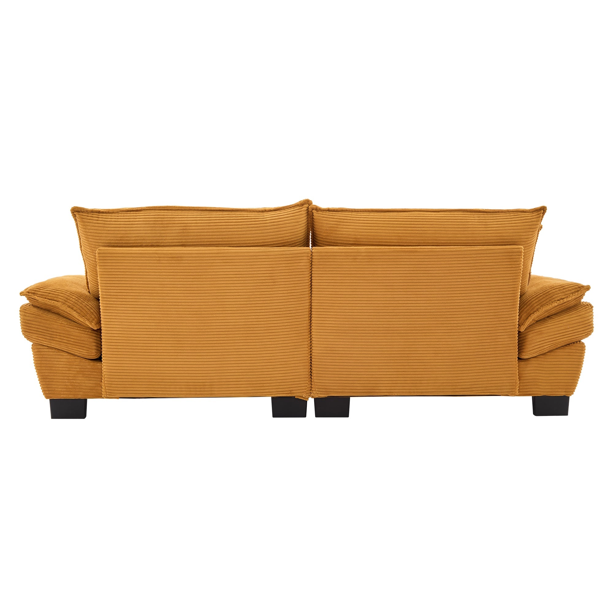 Yellow Corduroy Sofa Sleeper Loveseat with Pillows – Deep Seat