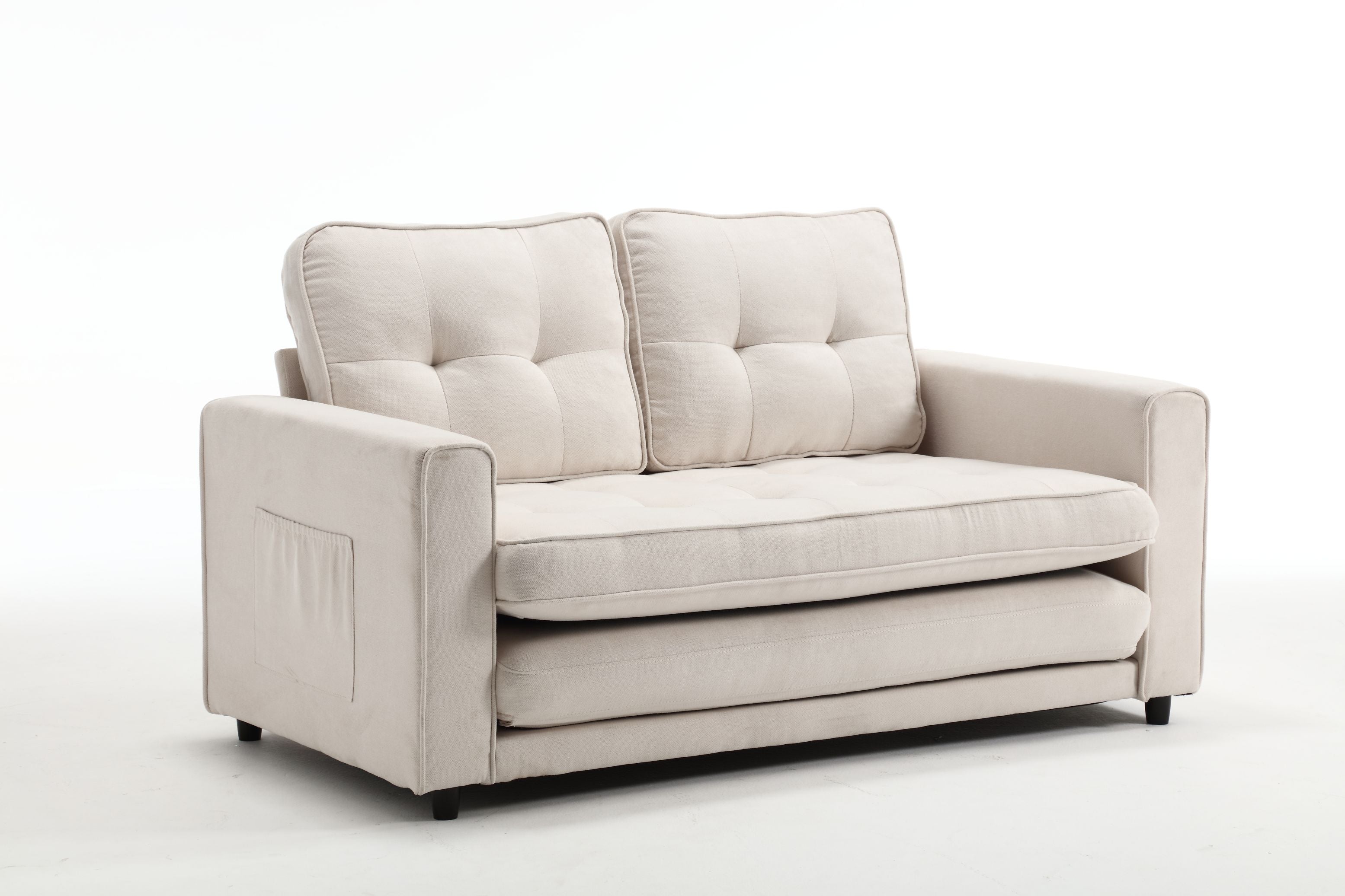 3-Fold Convertible Futon Sofa Bed Space-Saving Loveseat
