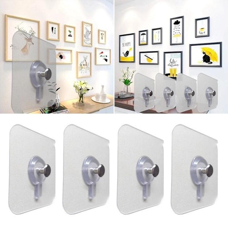 10 Pcs Punch-Free Adhesive Wall Hooks for Drywall & Doors