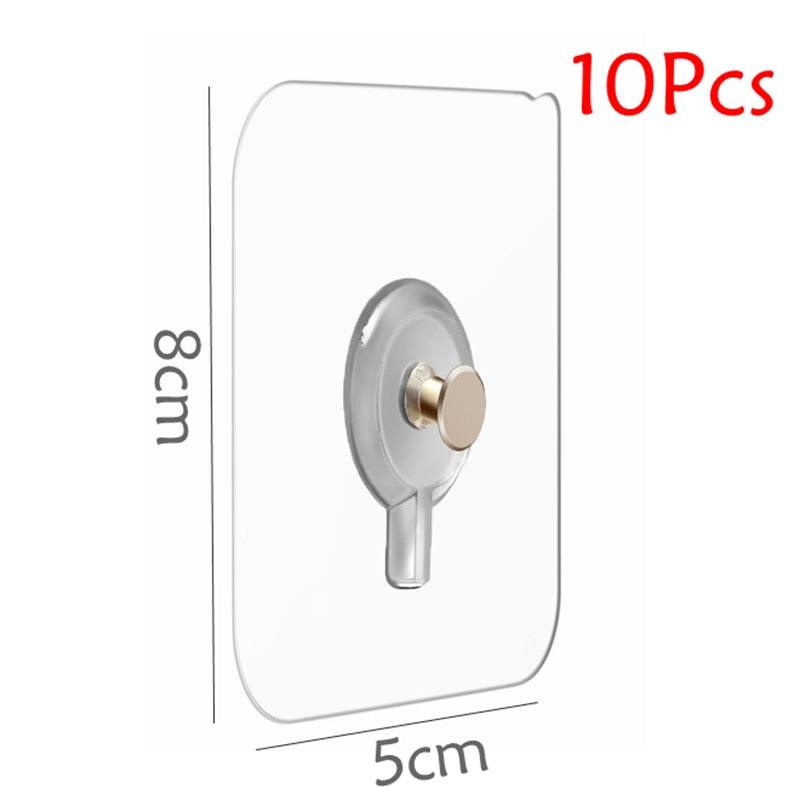 10 Pcs Punch-Free Adhesive Wall Hooks for Drywall & Doors