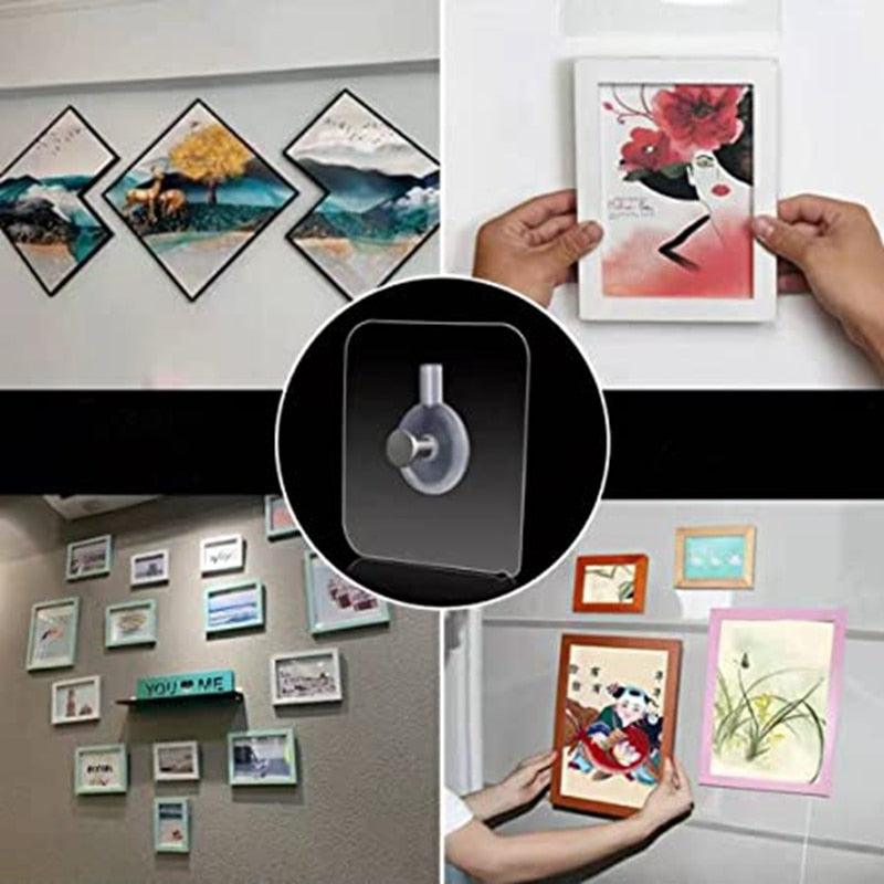 10 Pcs Punch-Free Adhesive Wall Hooks for Drywall & Doors