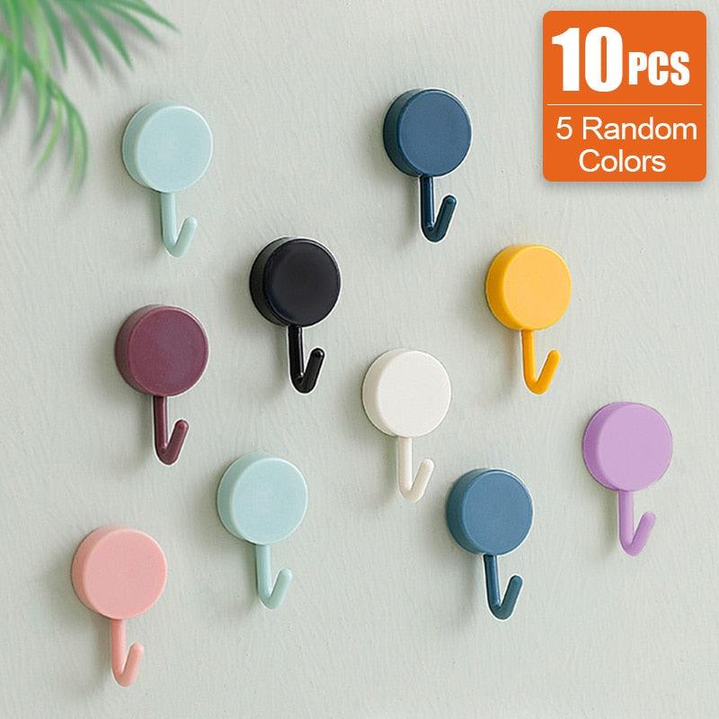 10PCS Strong Self-Adhesive Wall Hooks – No Drilling Needed