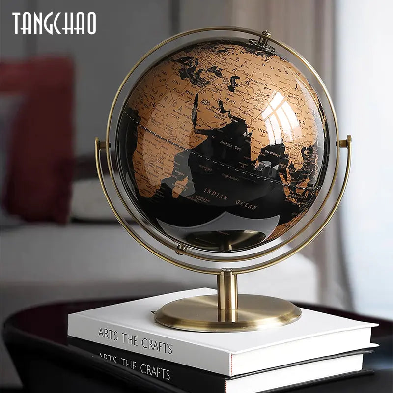 Retro World Globe Map Ornament for Home Office Decor Accessories