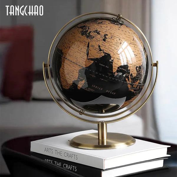 Retro World Globe Map Ornament for Home Office Decor Accessories