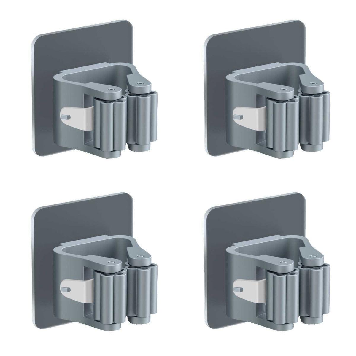 2/4 PCS Wall-Mounted Suction Hooks Mop & Broom Organizer