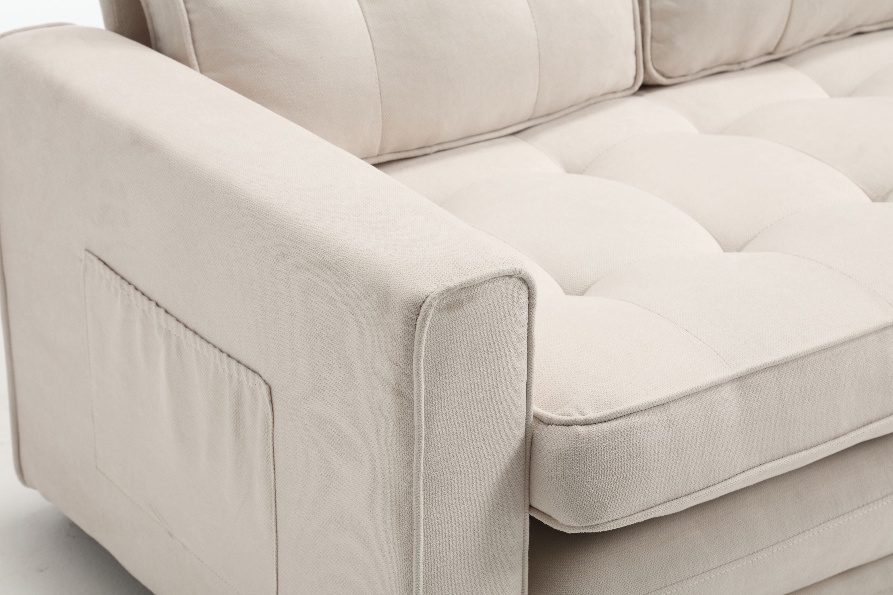 3-Fold Convertible Futon Sofa Bed Space-Saving Loveseat