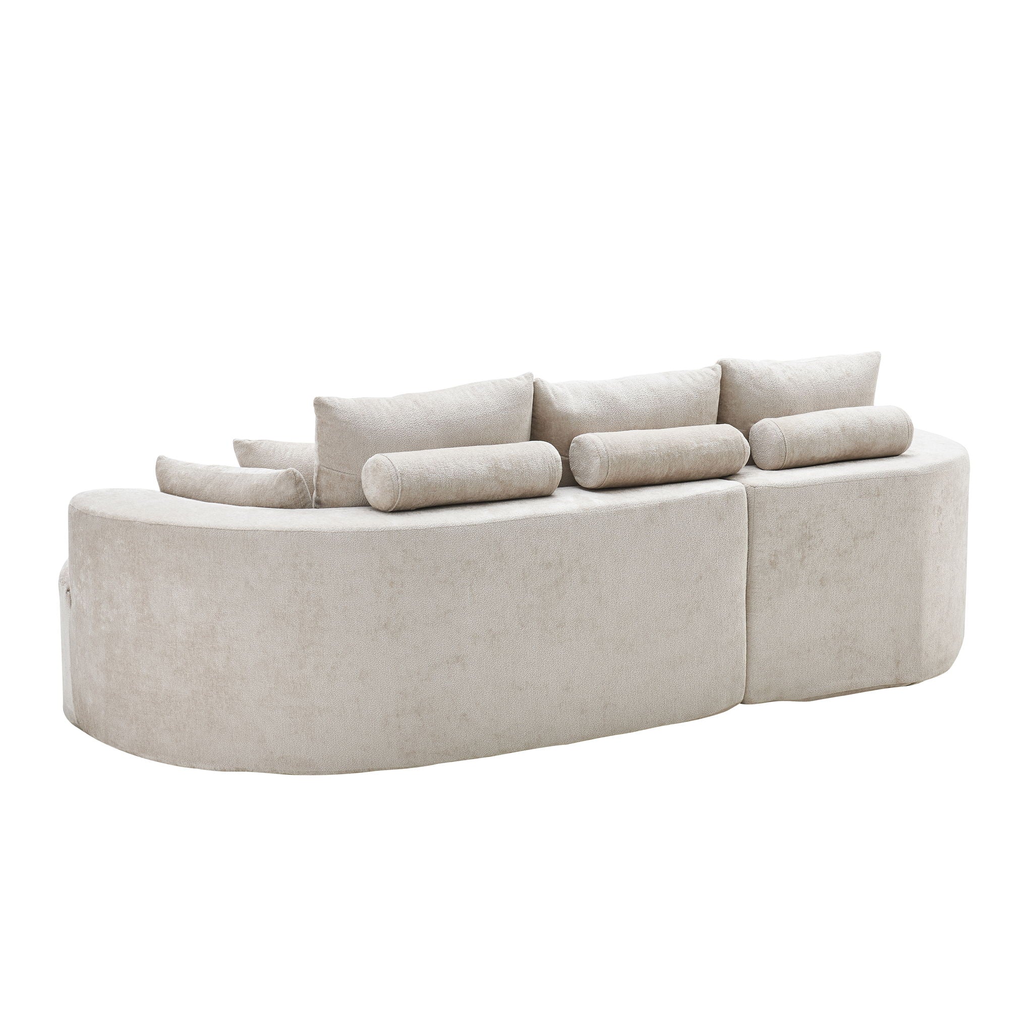 2 Piece Fabric Cloud Curved Sectional Sofa, with Chaise For Living Room