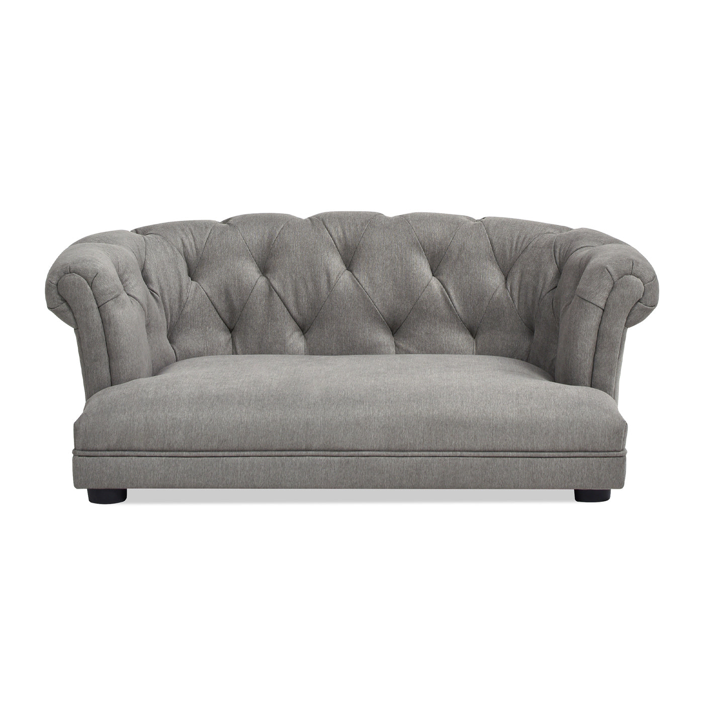 Kiki 36.5' Chesterfield Dog Sofa Bed, Medium, Uptown Gray Stain Resistant High Performance Polyester