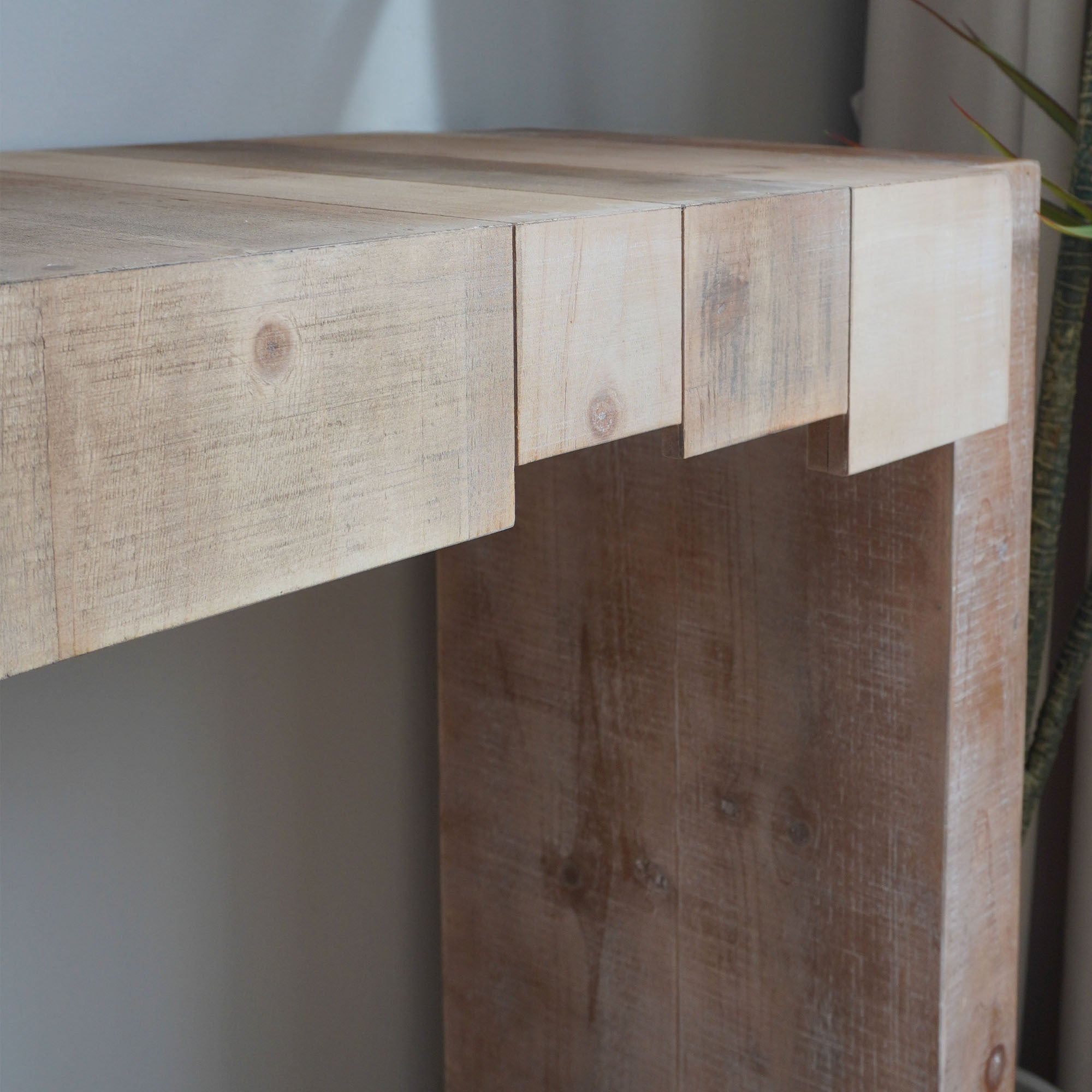Modern Rustic Console Table, 71' Entryway Table with Sculpted Block Design, Narrow Sofa Table for Hallway, Living Room, Foyer