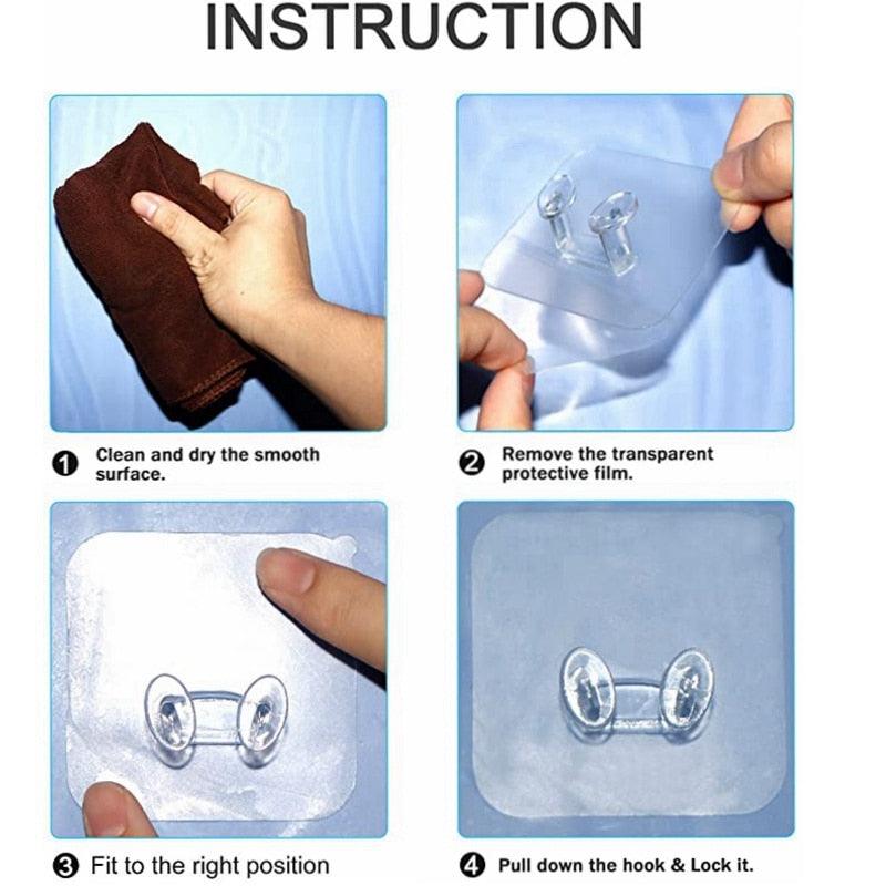 Punch-Free Wall Storage Hooks for Power Plugs – 5/10/20 Pcs