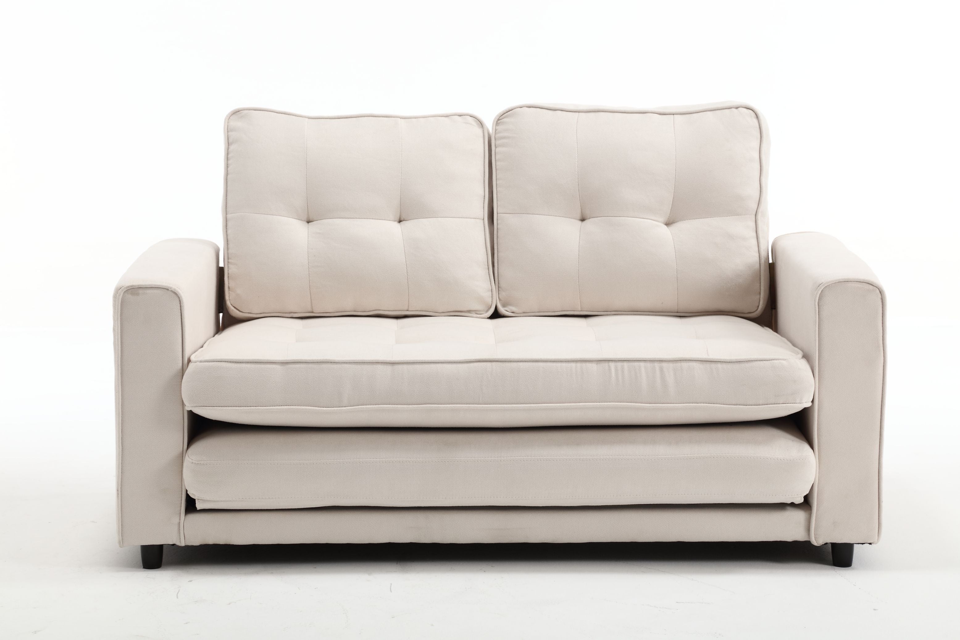 3-Fold Convertible Futon Sofa Bed Space-Saving Loveseat