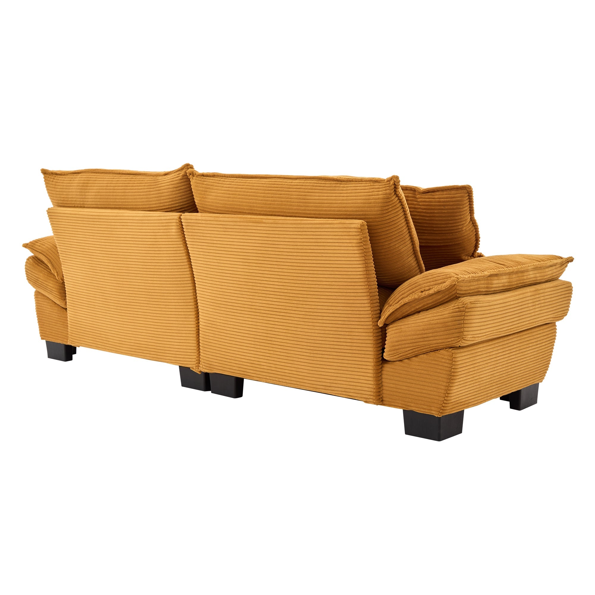 Yellow Corduroy Sofa Sleeper Loveseat with Pillows – Deep Seat
