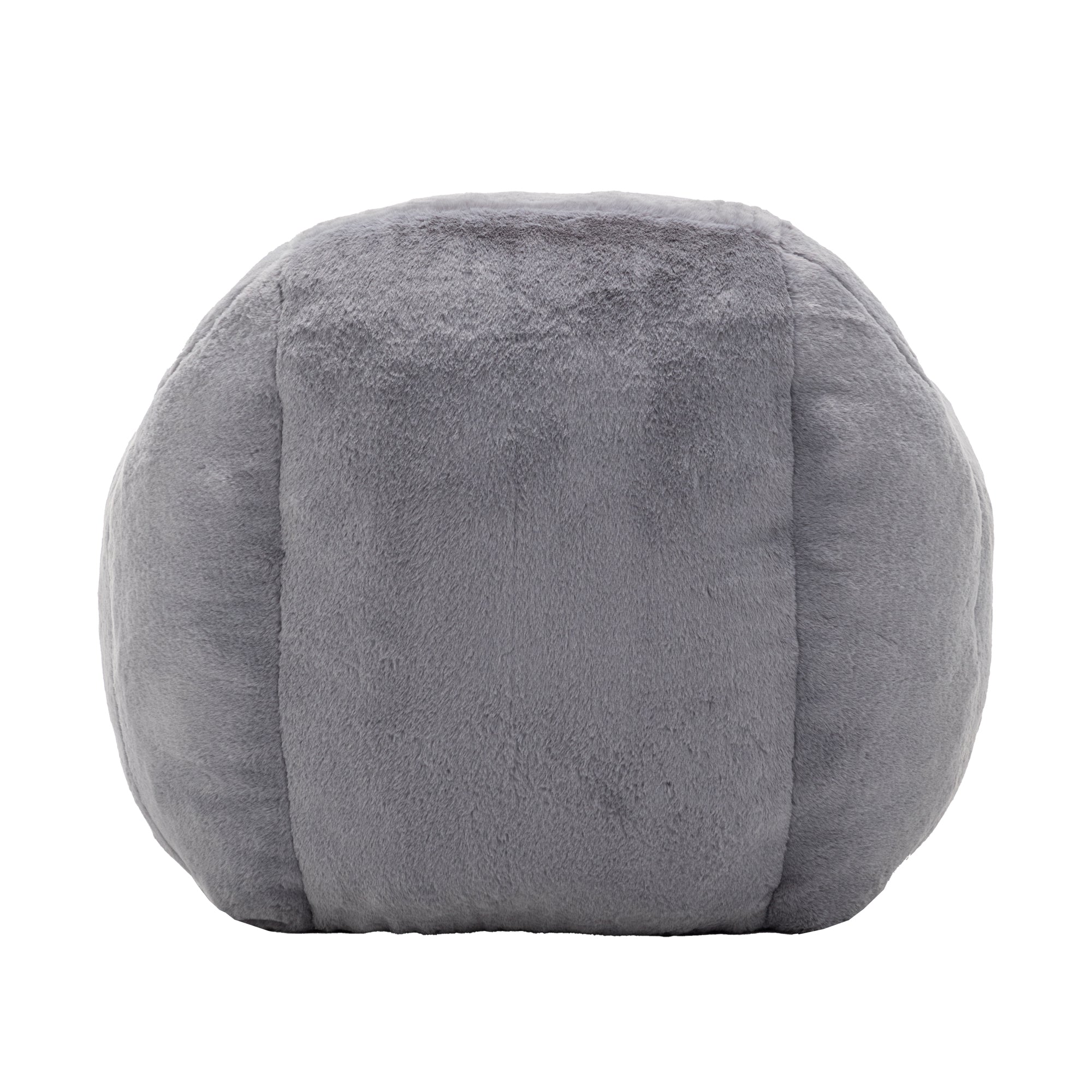 Grey Faux Fur Bean Bag Chair with Back Support for Adults & Kids