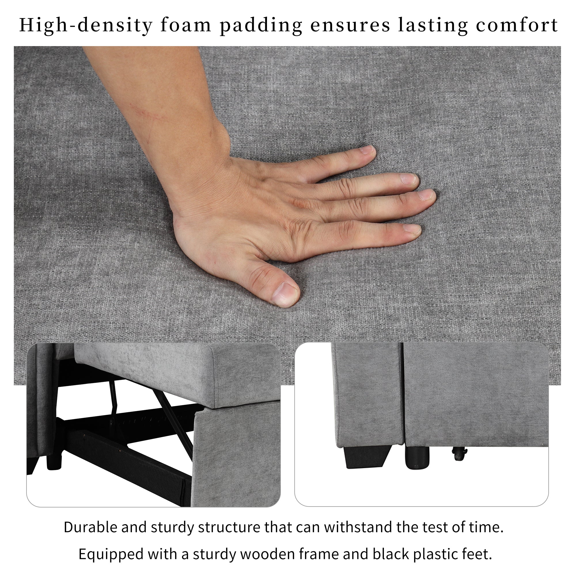 Convertible Soft Cushion Sofa Pull-Out Bed for Two