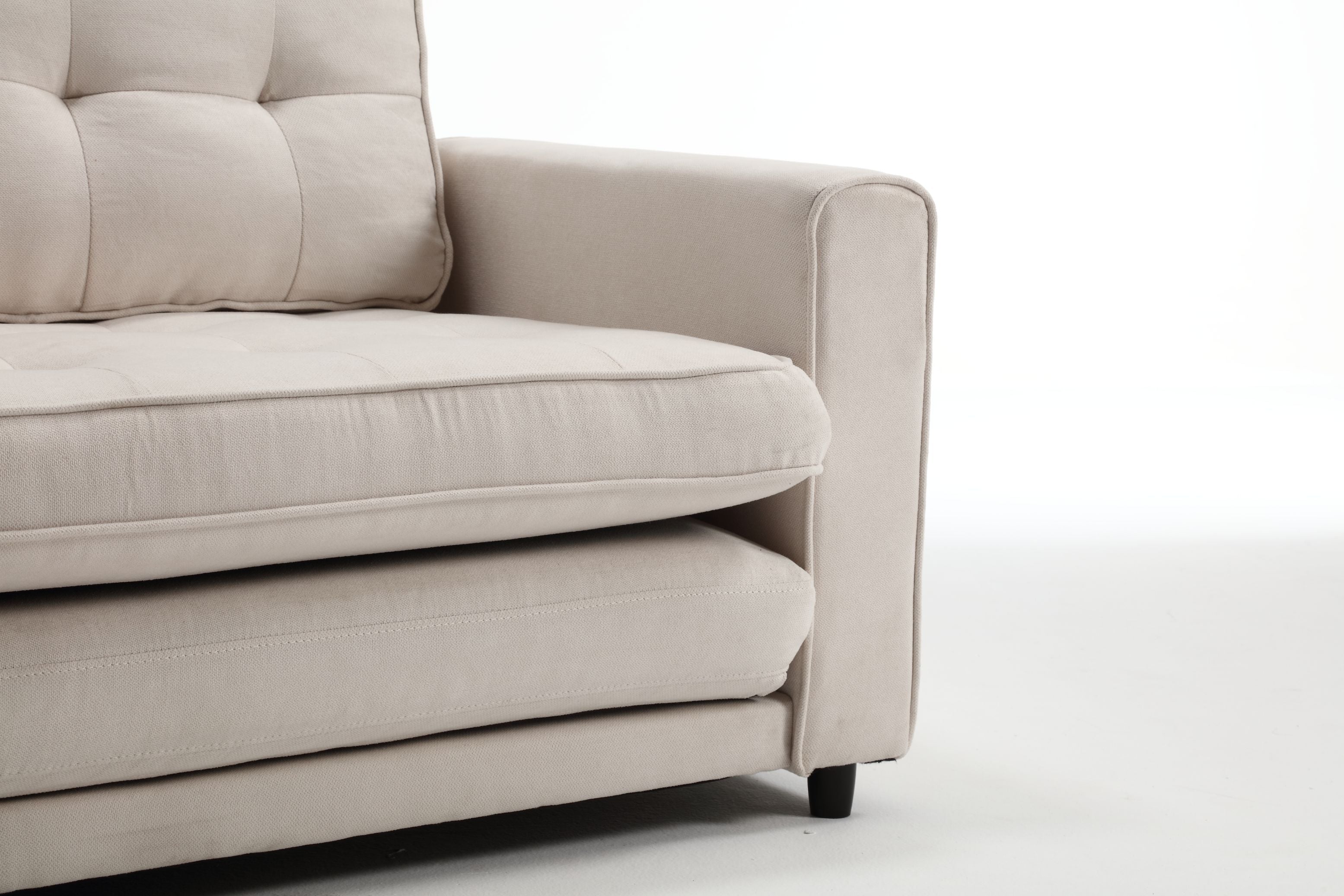 3-Fold Convertible Futon Sofa Bed Space-Saving Loveseat