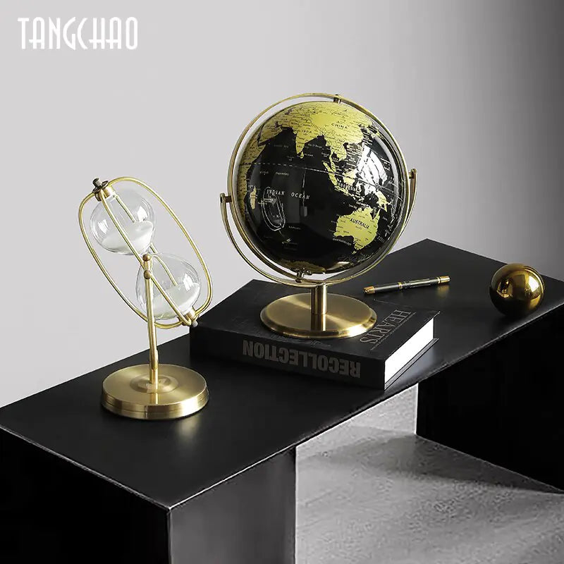 Retro World Globe Map Ornament for Home Office Decor Accessories