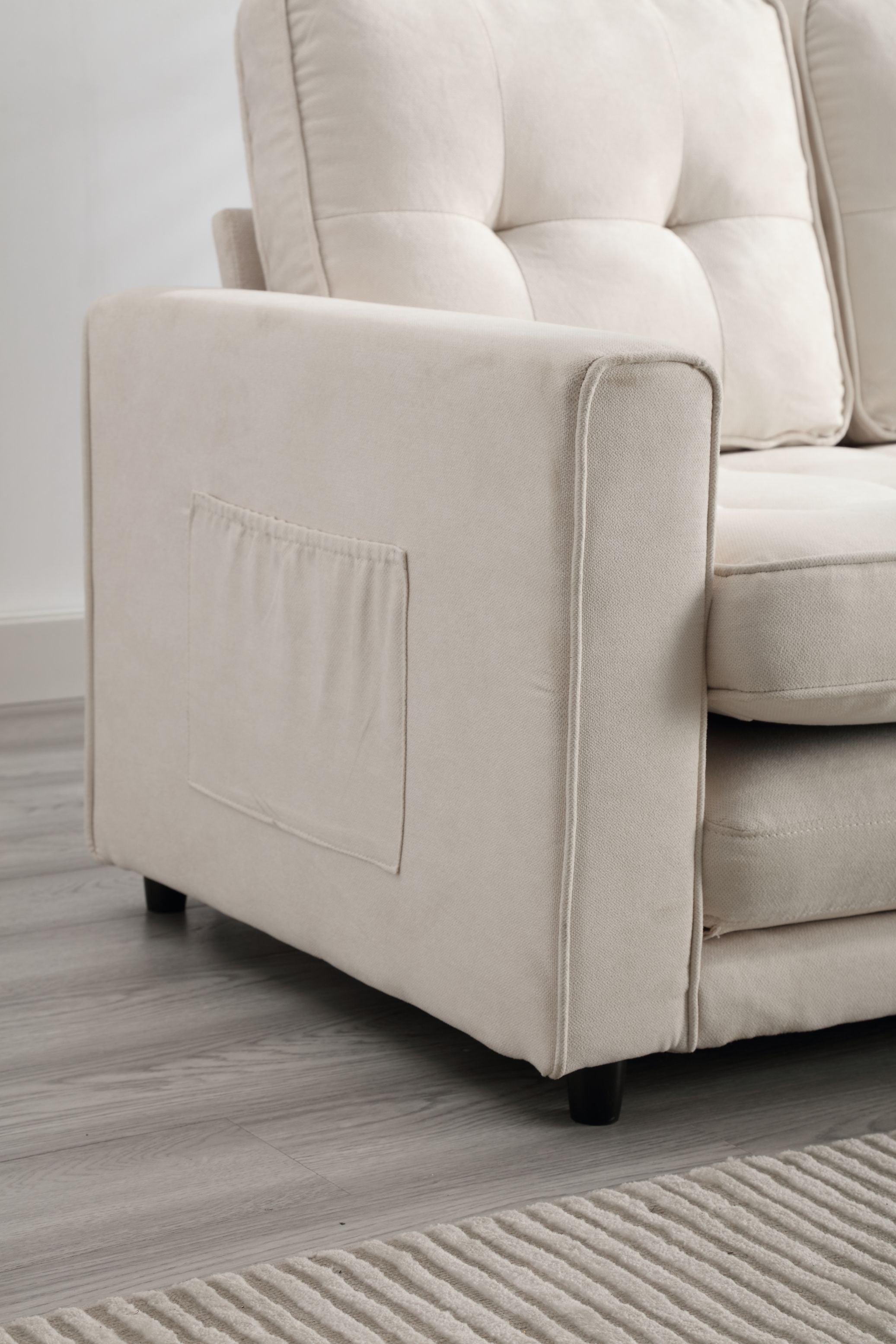 3-Fold Convertible Futon Sofa Bed Space-Saving Loveseat