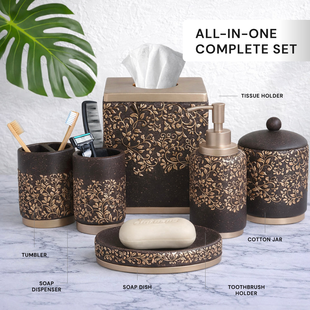 The Stella Collection – Elegant Modern Bathroom Décor Accessories Set of 6