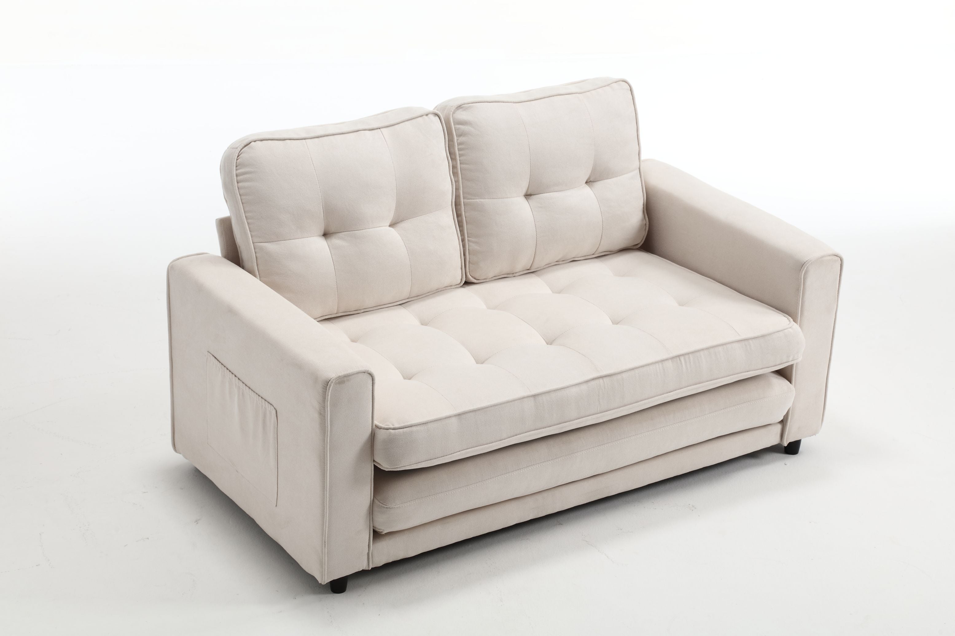 3-Fold Convertible Futon Sofa Bed Space-Saving Loveseat