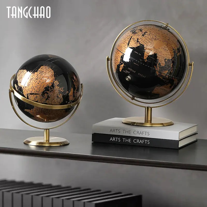 Retro World Globe Map Ornament for Home Office Decor Accessories