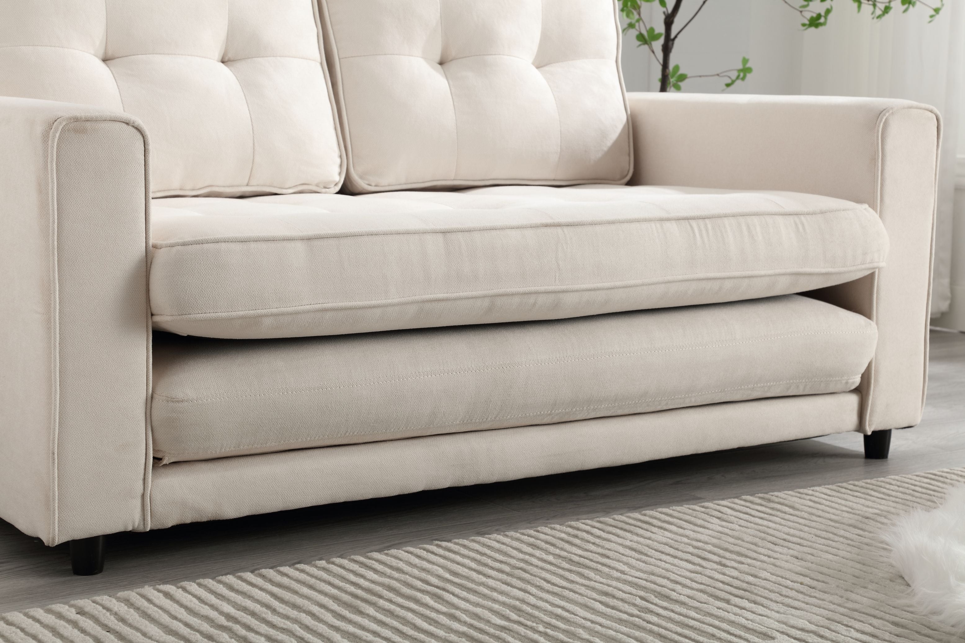 3-Fold Convertible Futon Sofa Bed Space-Saving Loveseat
