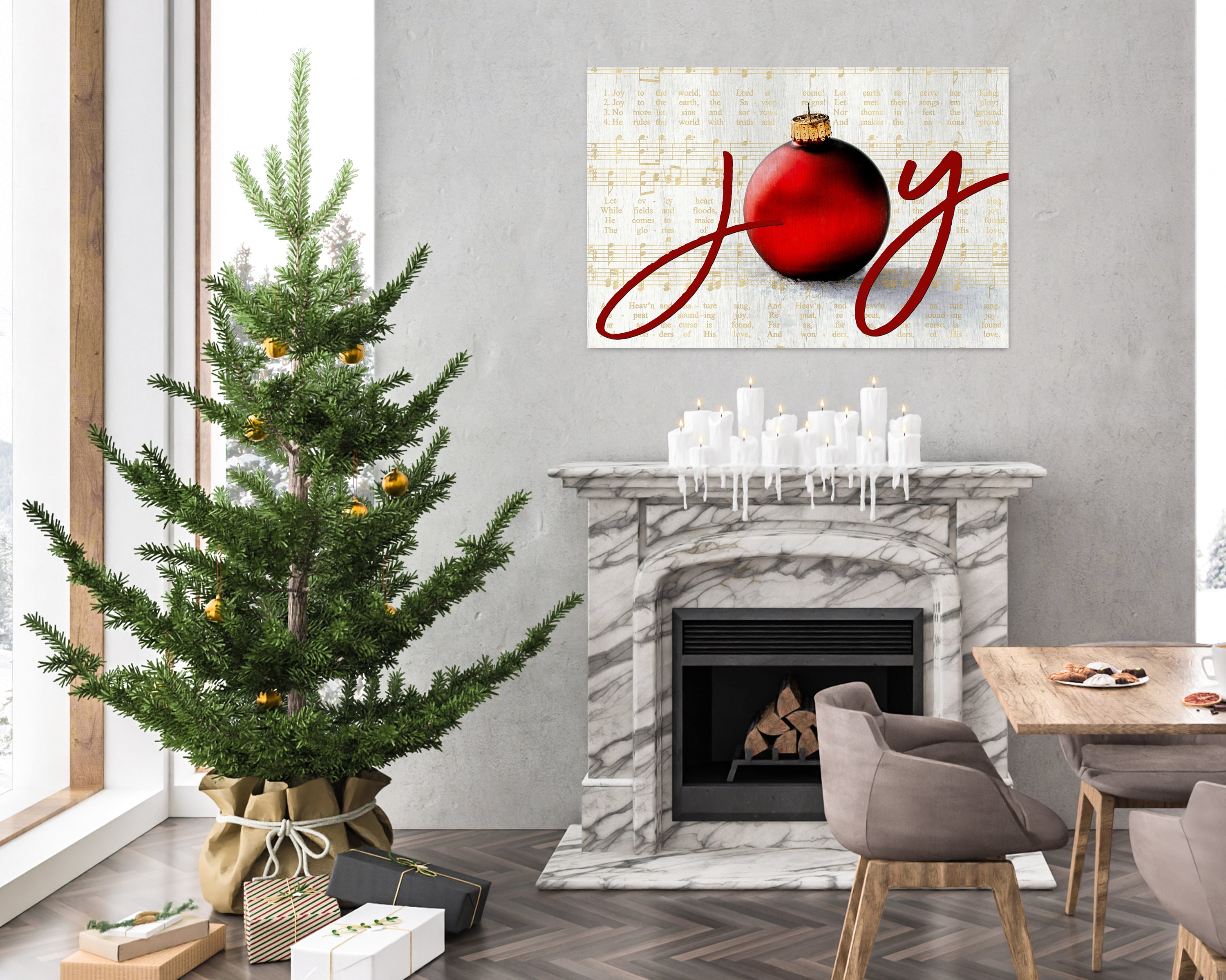 Joy to the World Canvas, Christmas Ornament Joy Sign