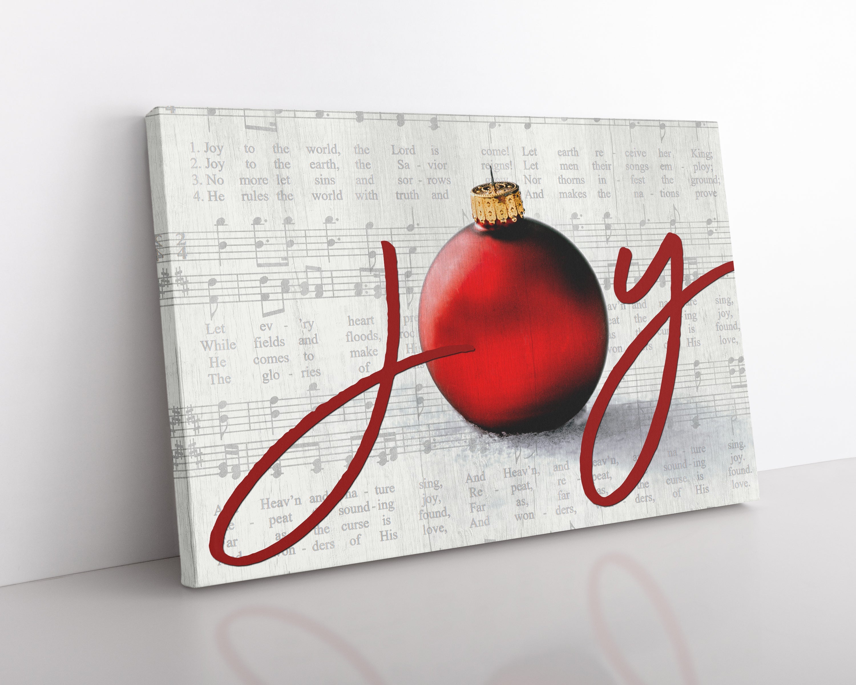 Joy to the World Canvas, Christmas Ornament Joy Sign