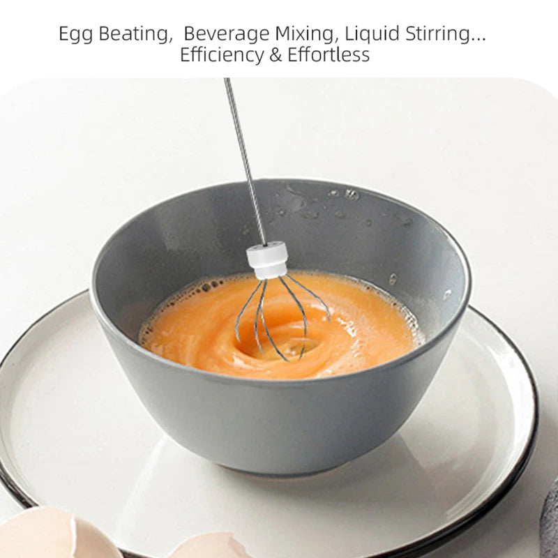 Electric Milk Frother & Egg Beater – USB Type-C Rechargeable 3-Speed Mini Handheld Foam Maker Coffee Whisk for Latte, Cappuccino & Cooking
