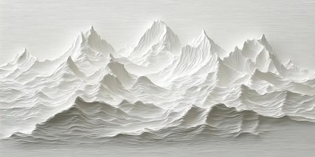 Modern Minimalist Mountain Art Posters Prints 3D White Texture Mountain Landscape Canvas Painting