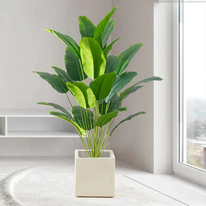 Artificial Tropical - Palm Tree – Real Touch Banana & Monstera Leaves Home Decor