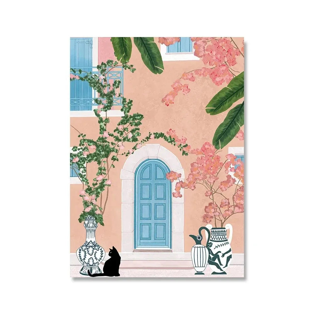 Flower and Plant Ocean Beach Canvas Wall Art for Home Decor