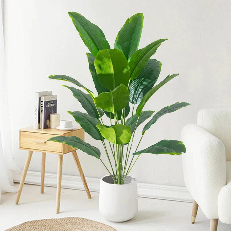 Artificial Tropical - Palm Tree – Real Touch Banana & Monstera Leaves Home Decor
