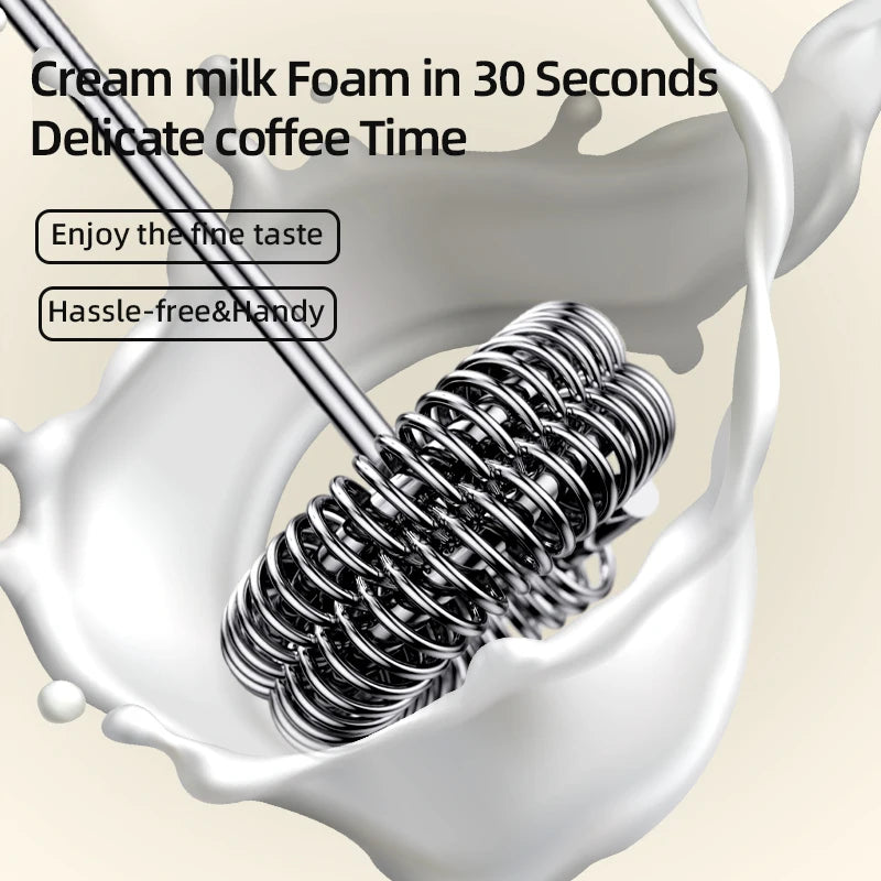 Electric Milk Frother & Egg Beater – USB Type-C Rechargeable 3-Speed Mini Handheld Foam Maker Coffee Whisk for Latte, Cappuccino & Cooking