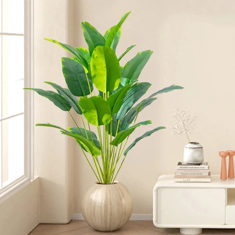 Artificial Tropical - Palm Tree – Real Touch Banana & Monstera Leaves Home Decor