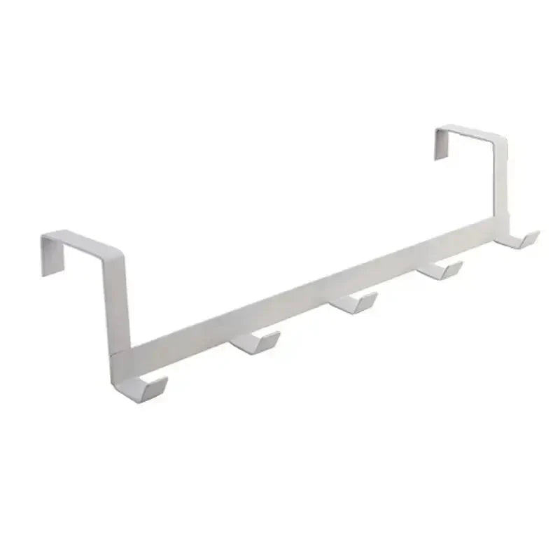 5-Hook Over-Door Organizer Rack Heavy-Duty Iron Hanger