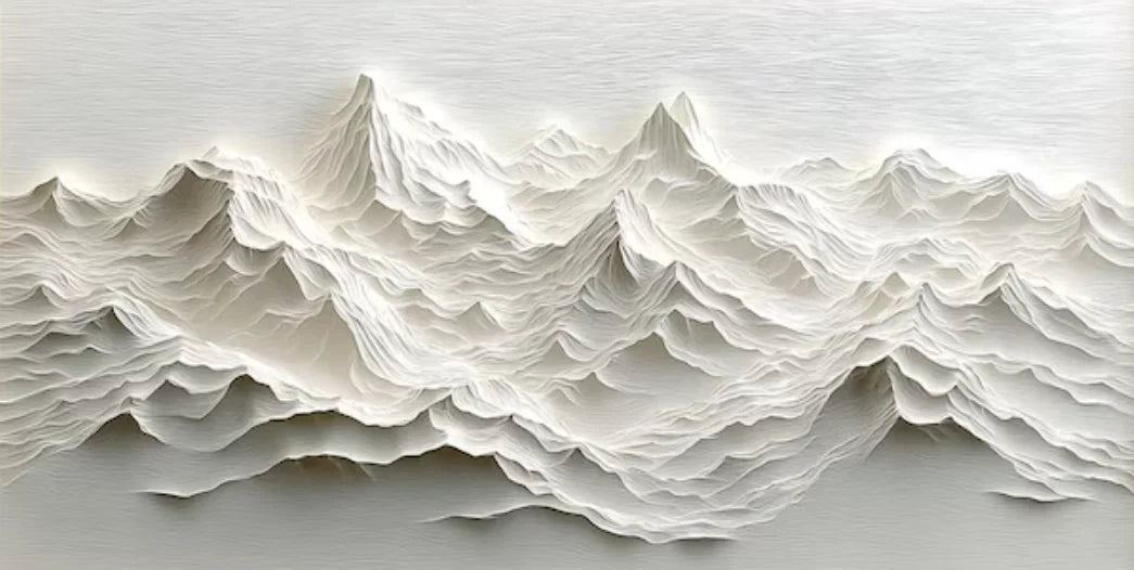 Modern Minimalist Mountain Art Posters Prints 3D White Texture Mountain Landscape Canvas Painting