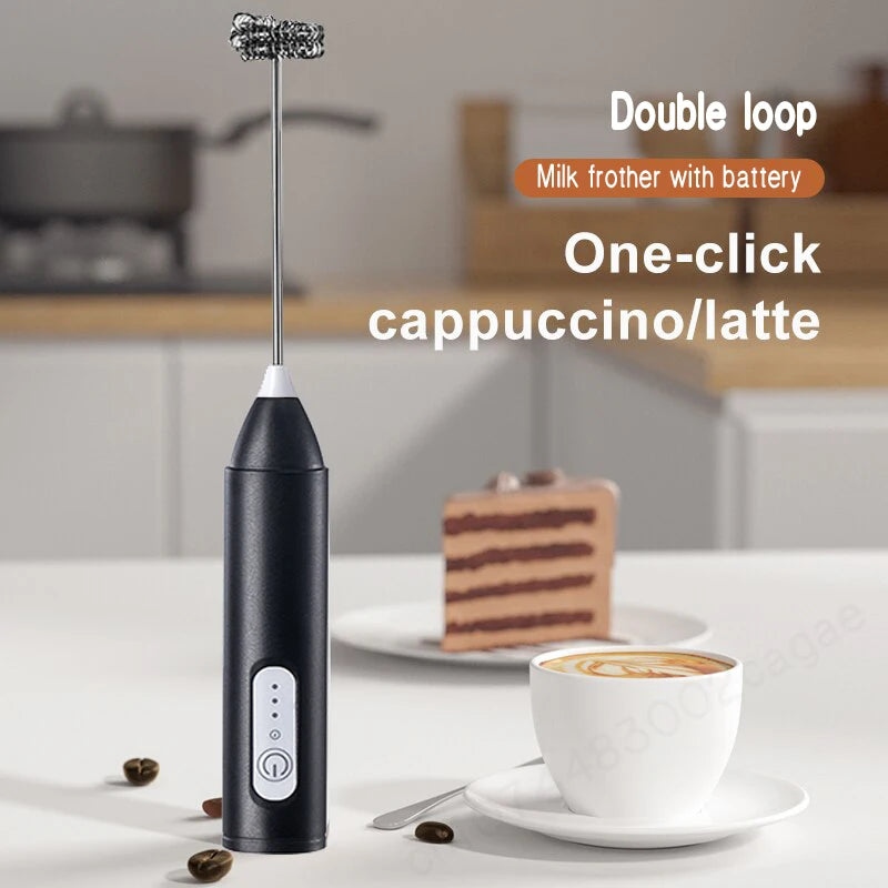 Electric Milk Frother & Egg Beater – USB Type-C Rechargeable 3-Speed Mini Handheld Foam Maker Coffee Whisk for Latte, Cappuccino & Cooking