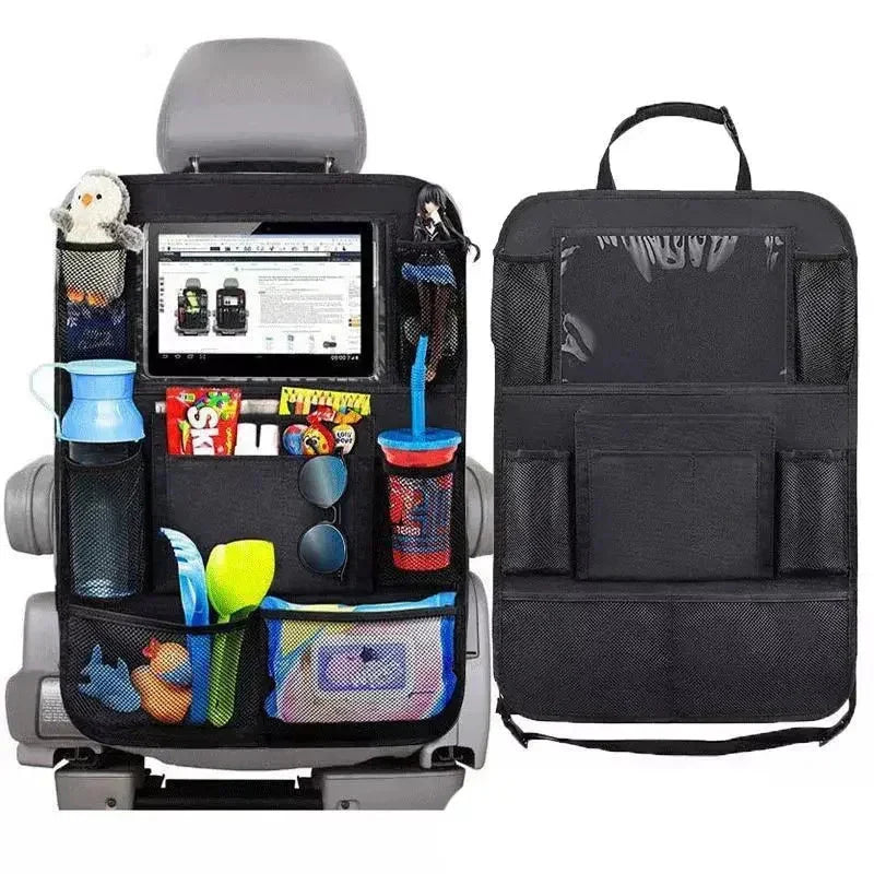 Car Seat Organizer with Tablet Holder - Multifunctional Backseat Storage Bag for Kids