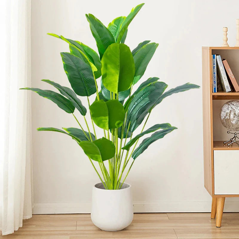Artificial Tropical - Palm Tree – Real Touch Banana & Monstera Leaves Home Decor