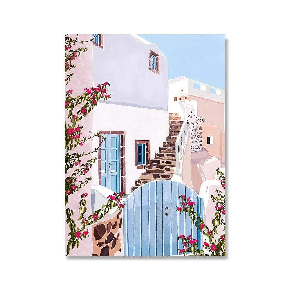 Flower and Plant Ocean Beach Canvas Wall Art for Home Decor
