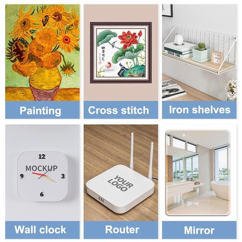 10 Pcs Punch-Free Adhesive Wall Hooks for Drywall & Doors