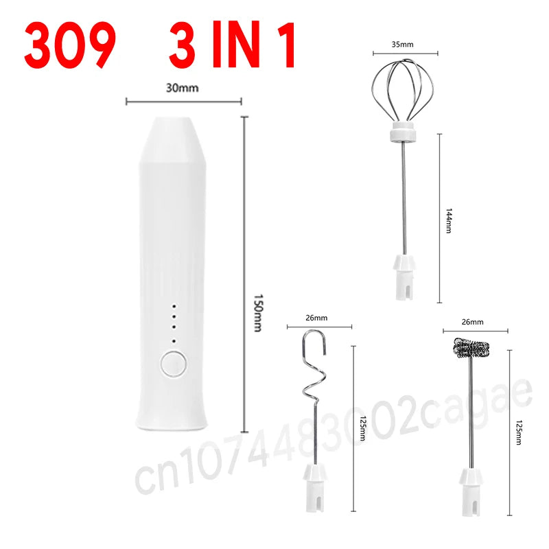 Electric Milk Frother & Egg Beater – USB Type-C Rechargeable 3-Speed Mini Handheld Foam Maker Coffee Whisk for Latte, Cappuccino & Cooking