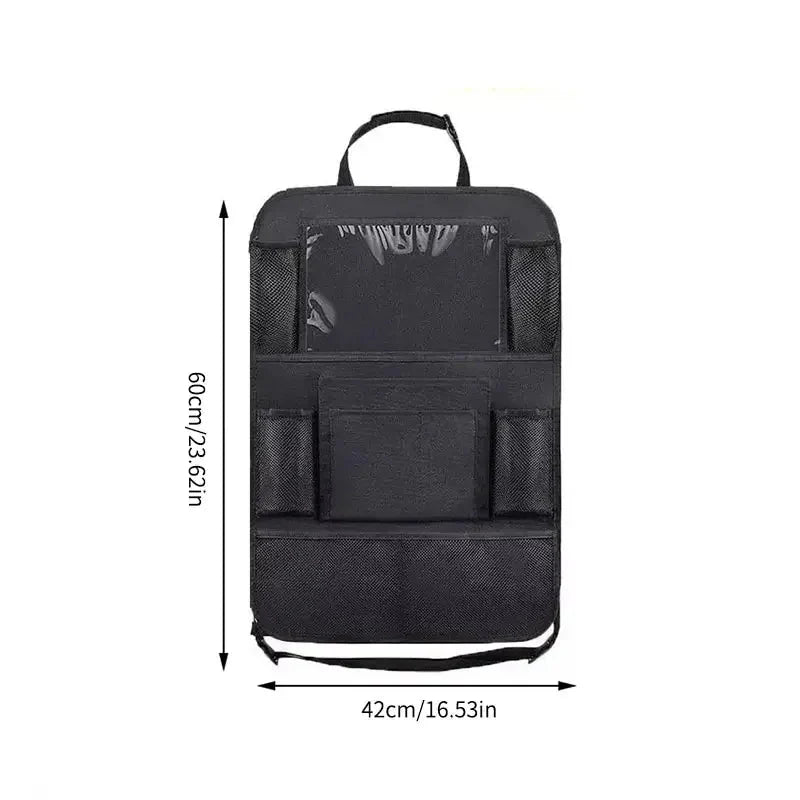 Car Seat Organizer with Tablet Holder - Multifunctional Backseat Storage Bag for Kids