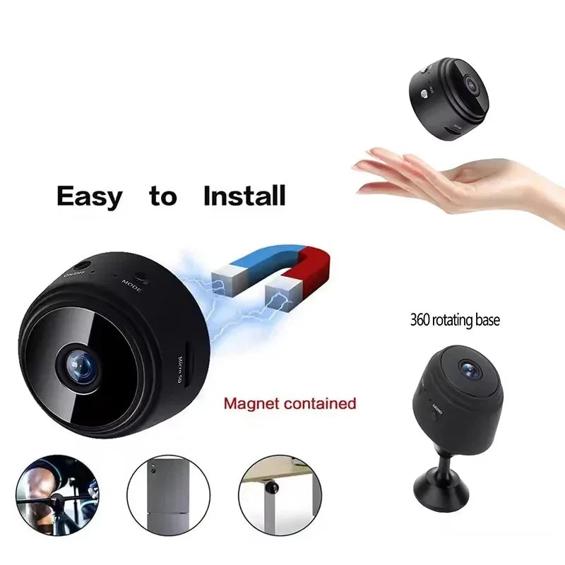 A9 Mini WiFi Security Camera – Wireless HD Video Surveillance IP Camera with Night Vision & Motion Detection for Home Monitoring