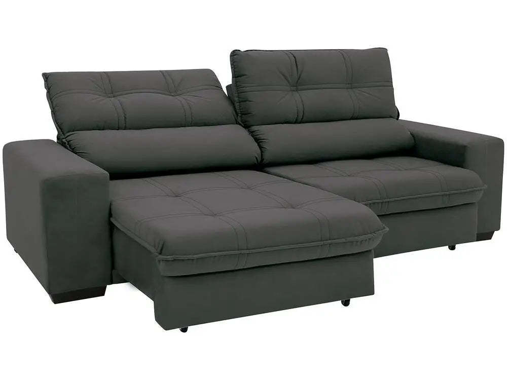 4-Seater Suede Brunello Linoforte Recliner Retractable Sofa