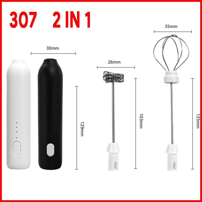 Electric Milk Frother & Egg Beater – USB Type-C Rechargeable 3-Speed Mini Handheld Foam Maker Coffee Whisk for Latte, Cappuccino & Cooking