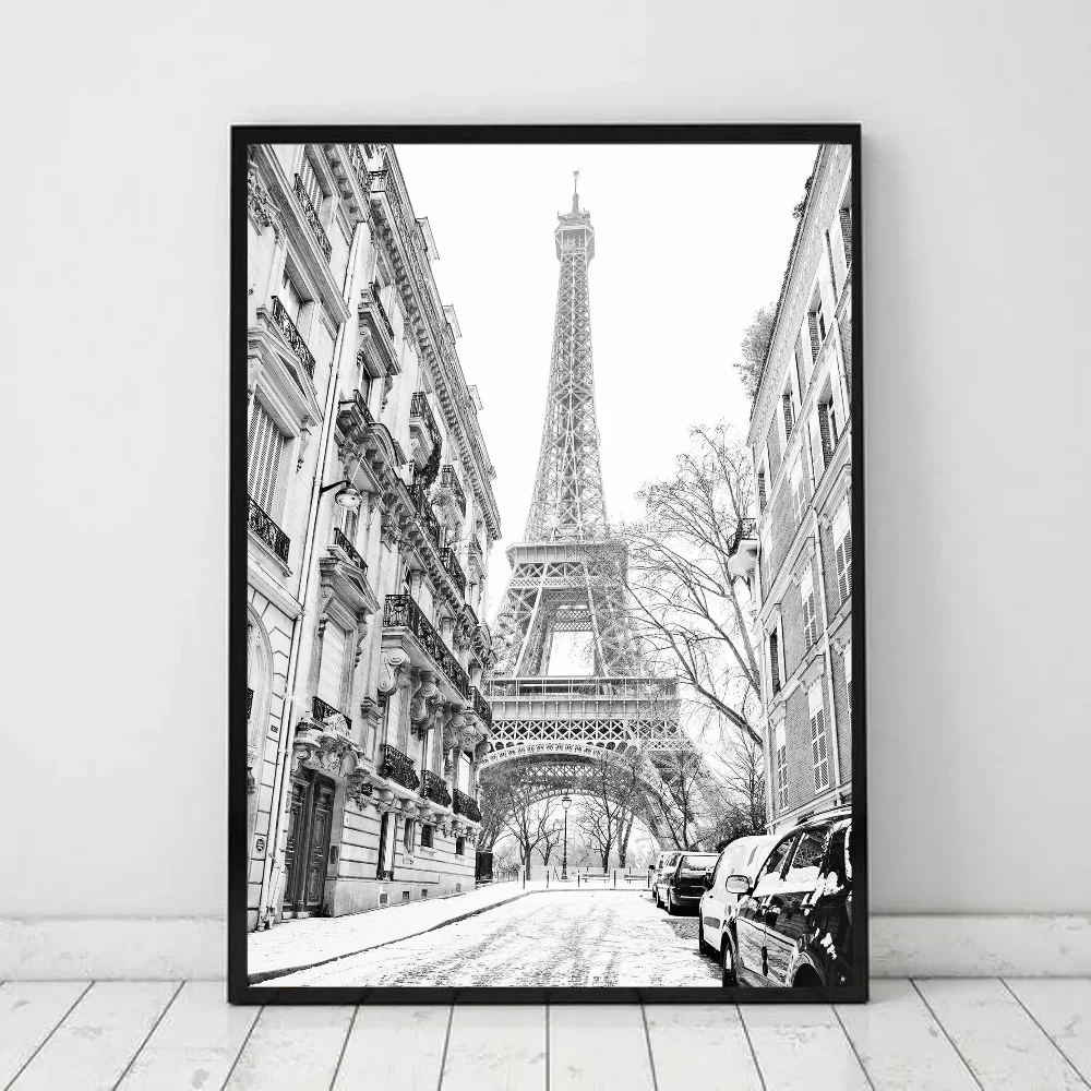 Retro Black & White Paris London Anime Posters for Wall Decor