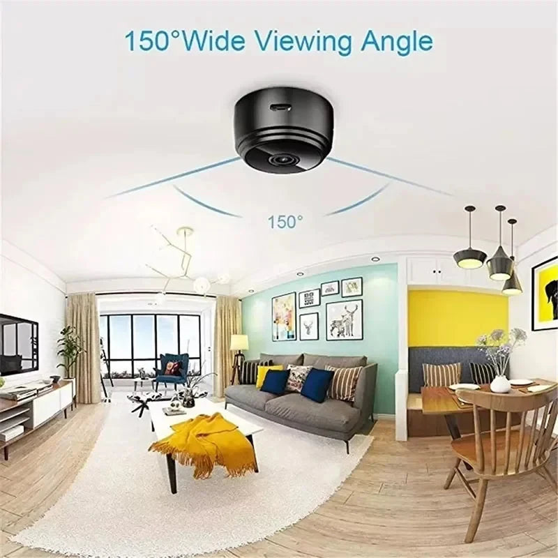 A9 Mini WiFi Security Camera – Wireless HD Video Surveillance IP Camera with Night Vision & Motion Detection for Home Monitoring